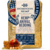 Dominion Hemp 10+ Cubic Feet Bag with chickens nesting on their eggs.